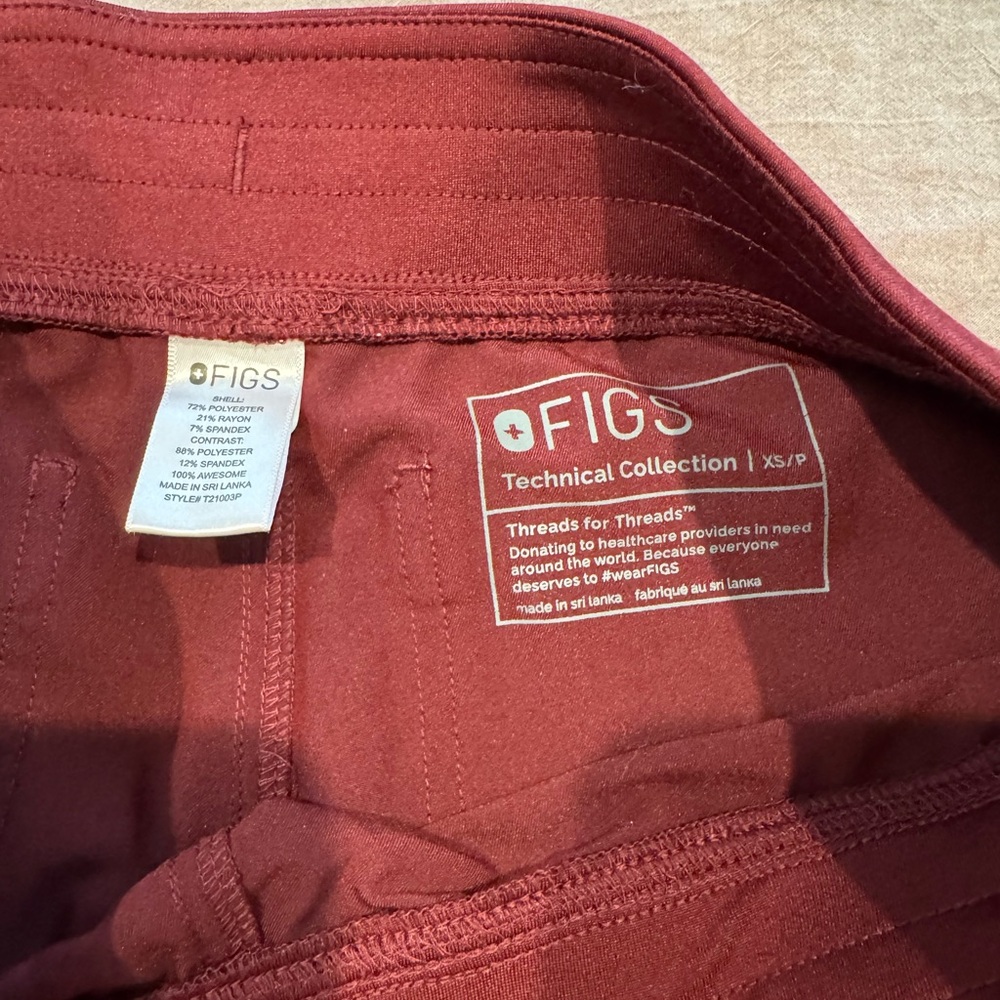 Figs Burgundy Livingston Pants